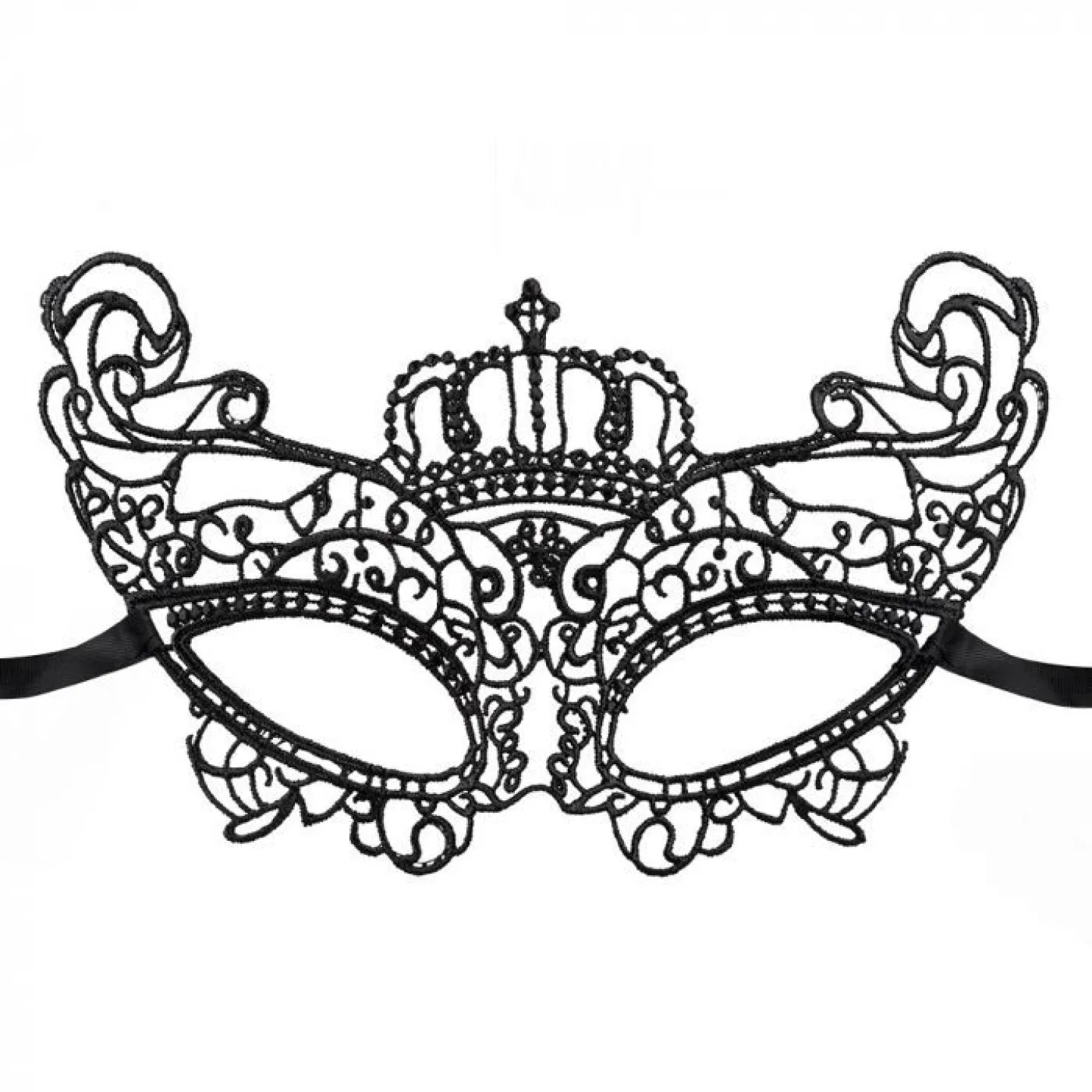 Venetiaans masker kroon zwart.