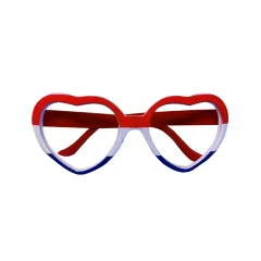 Hartjes bril rood/wit/blauw.