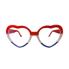 Hartjes bril rood/wit/blauw kopen.