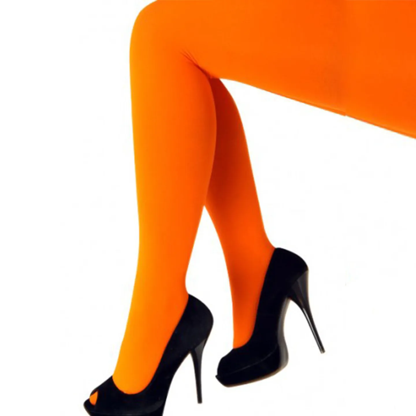 Koningsdag panty fluor oranje.