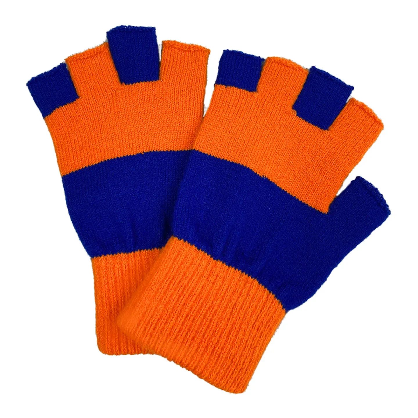 Lampegat handschoenen oranje blauw.
