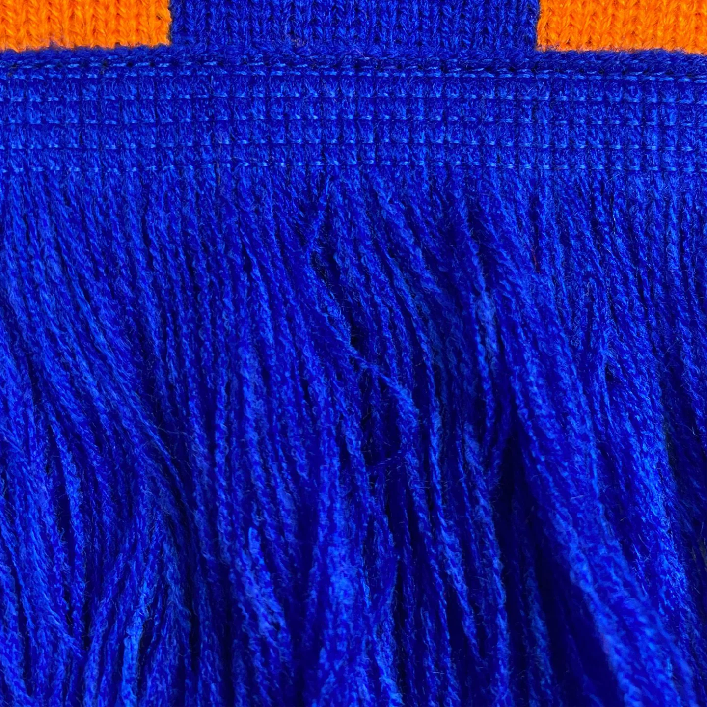 Lampegat sjaal kind oranje blauw.