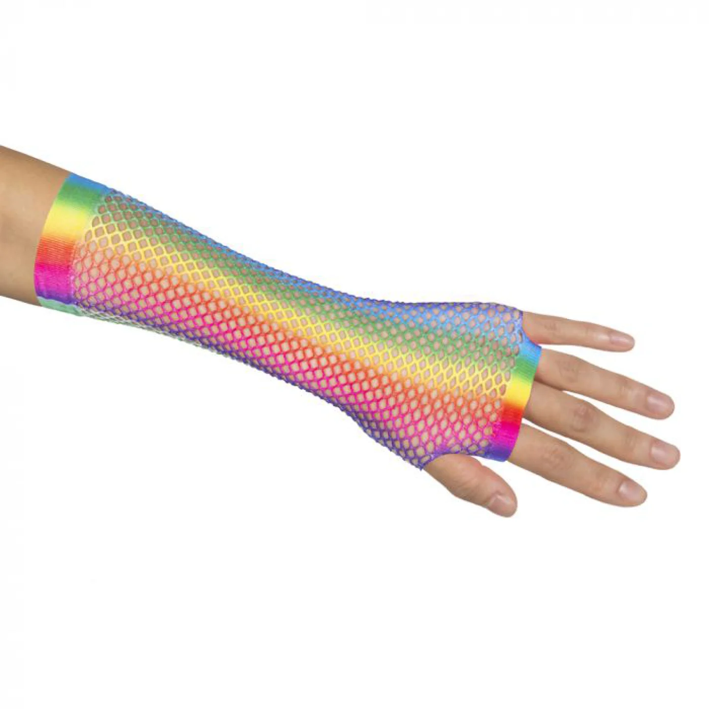 Online Visnet handschoenen regenboog kopen.