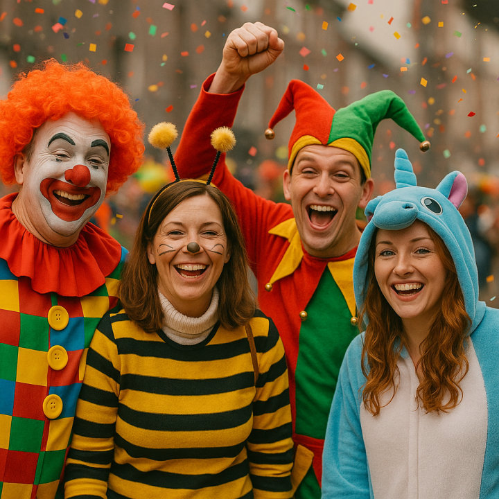 Carnavalvierders in kostuum