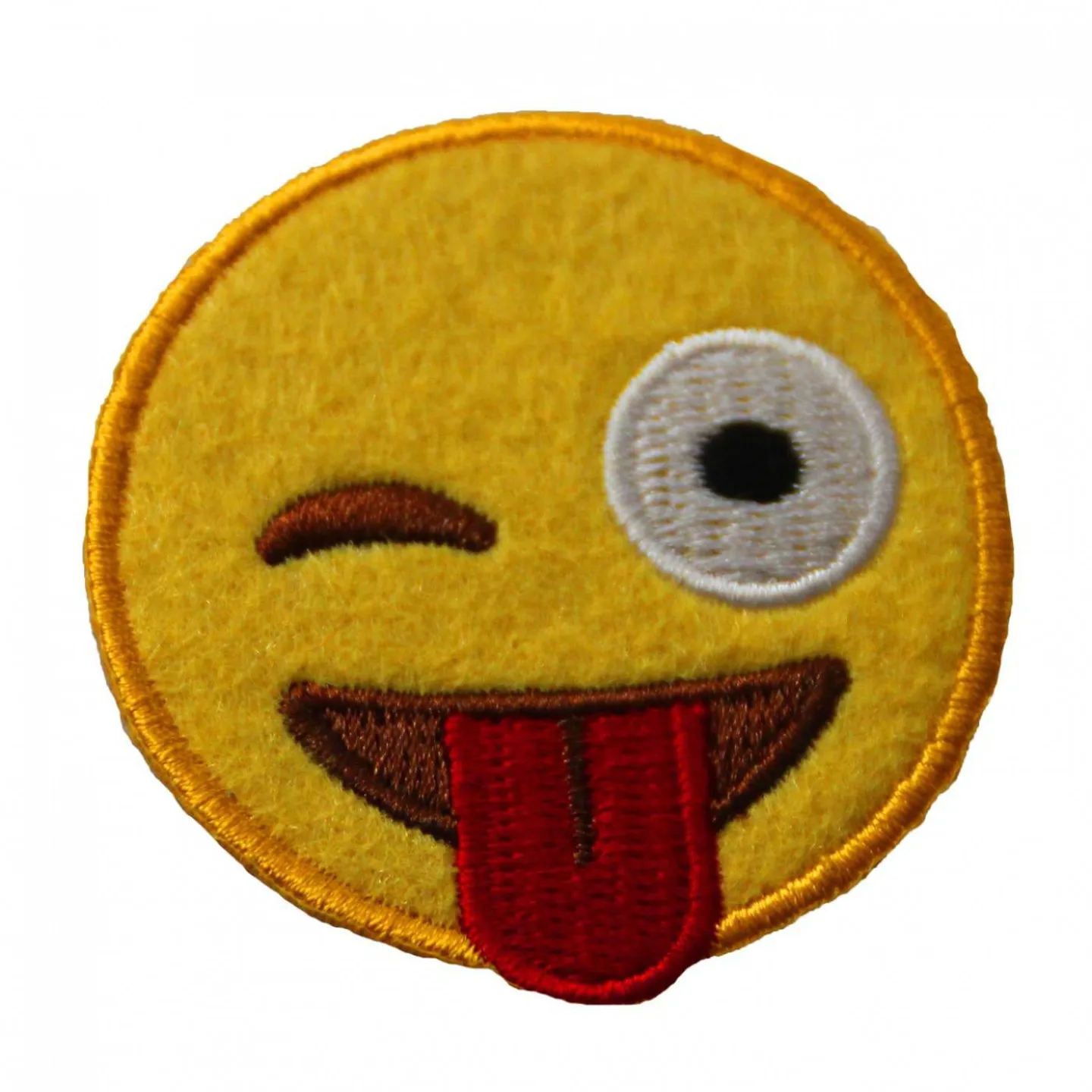 Emoji embleem knipoog met tongetje.