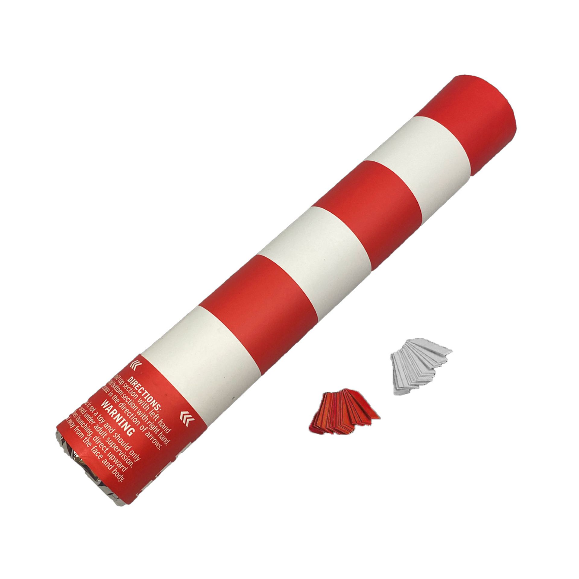 Fjesta confetti kanon 30cm rood wit