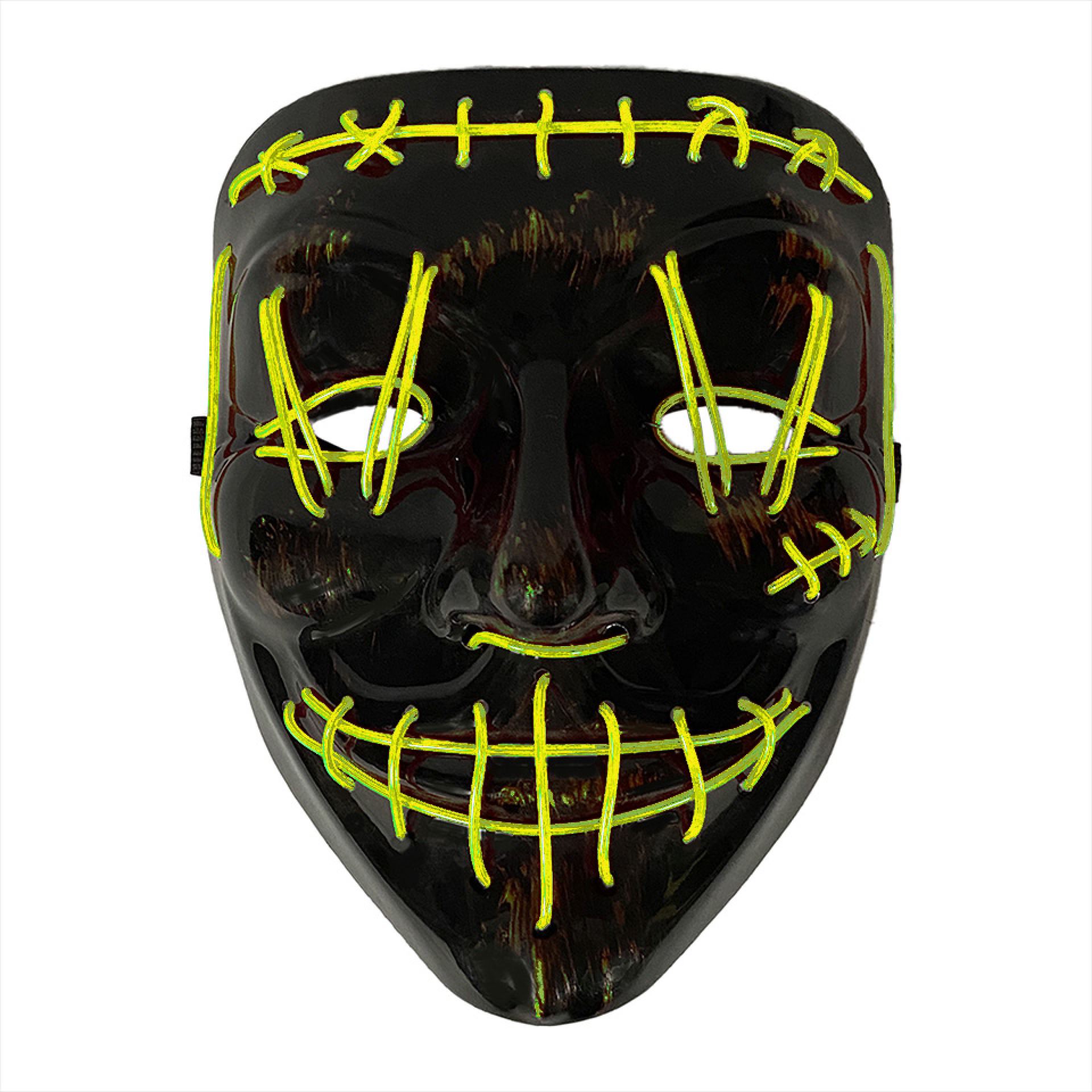 Halloween LED masker the purge geel