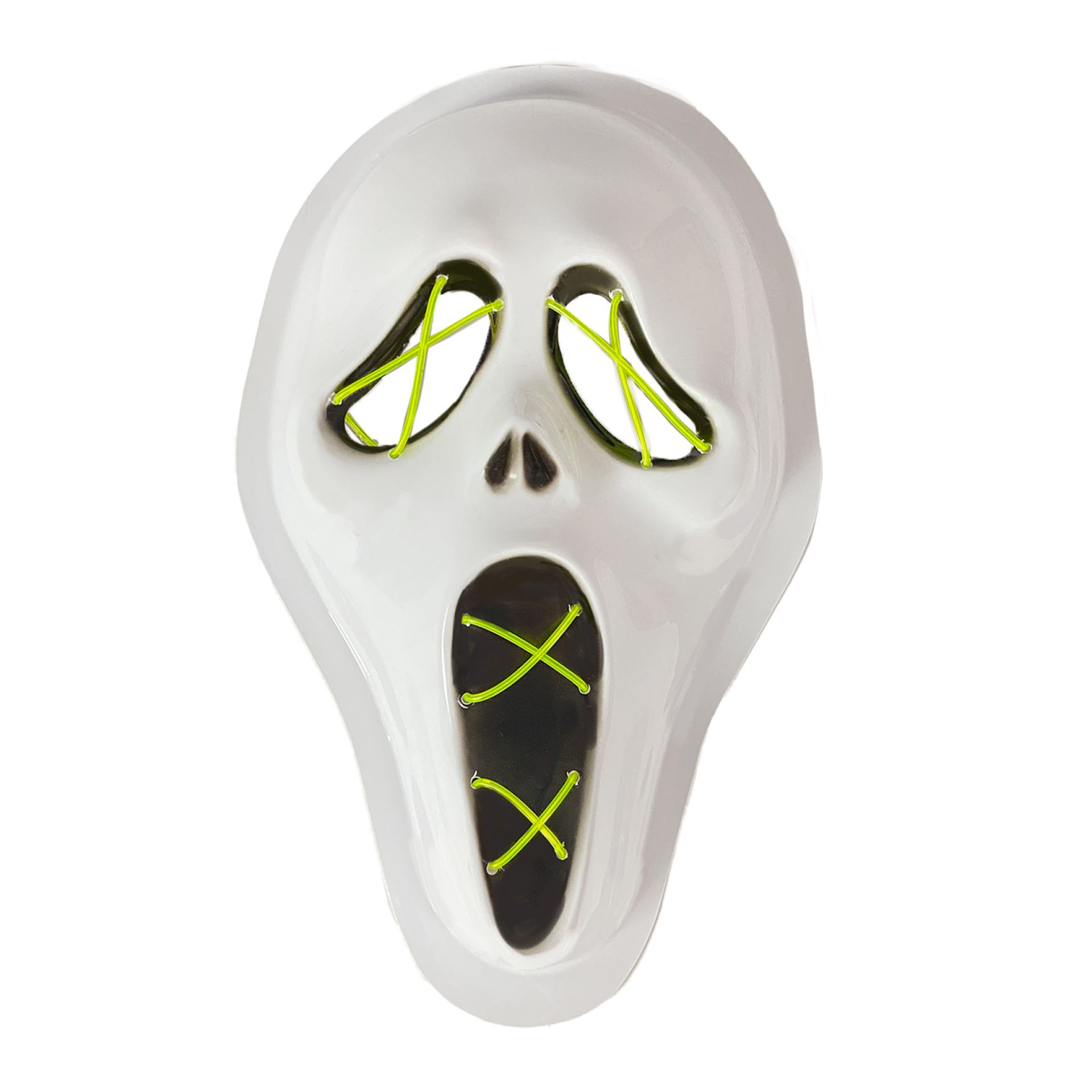 Halloween LED masker scream groen